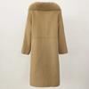 OFTBUY 2024 Autumn Winter Jacket Natural Real Fox Fur 100% Blends Wool Coat Women Loose Outerwear Casual Outerwear Streetwear
