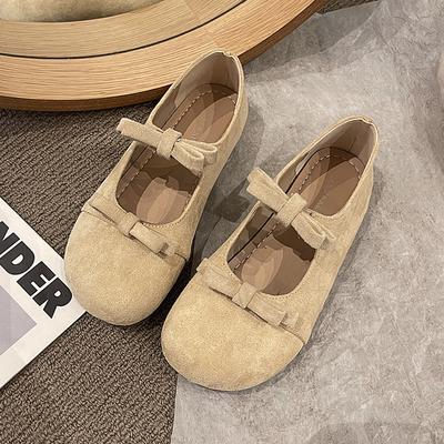 Sapatos baixos novos da primavera de 2025 sapatilhas sapatos Mary Jane com laço francês sapatos femininos com saias sapatos de sola macia