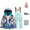 Children's Fashion Skiwear Set Boys' And Girls' Thickened Waterproof Thermal Ski Suit Five-Piece Outfit With Jacket And Trousers