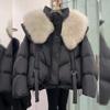 Winter Fashion Loose Thick Cotton Jacket Stylish Large Fur Collar Down Cotton Down Petite Slimming Women's Cotton Coat