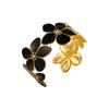 Opening Design Cuff Bangle Bracelet Stainless Steel Flower Opening Ladies Bangle  Romantic Gift