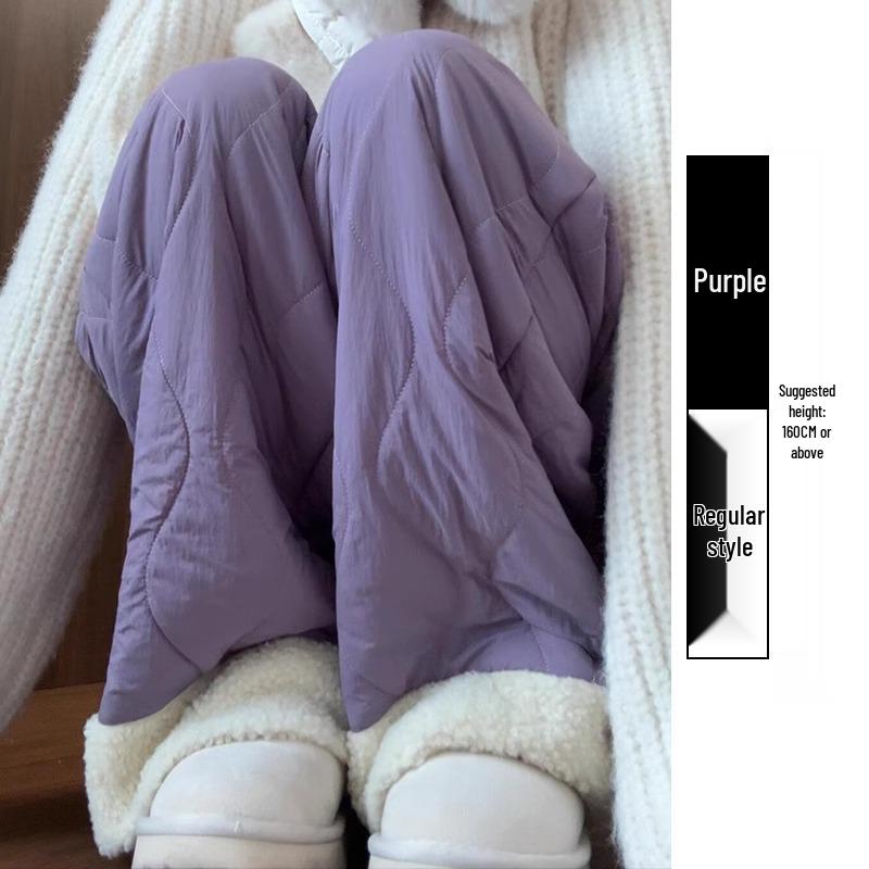 Damen Rosa Fleecegefütterte Weitbeinige Hose - Lässig, Warm und Stilvoll für Herbst/Winter 2024