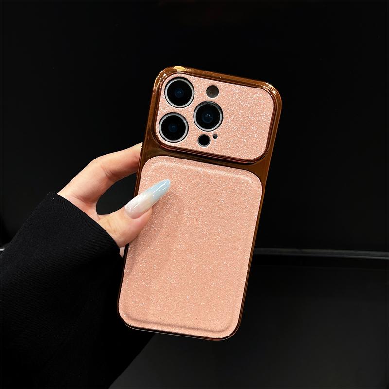 Luxury Glitter Sand Phone Case For iPhone 17 16 15 14 13 Pro Max Electroplated Silicone Frame Lens Protector Shockproof Cover