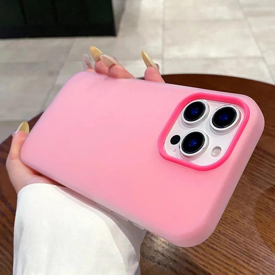 

Soft Matte Candy Color 2 in 1 Detachable Cove For iPhone 17 16 15 14 13 Pro Max Case DIY Photo Frame Phone Bumper Protectiv Case iPhone17