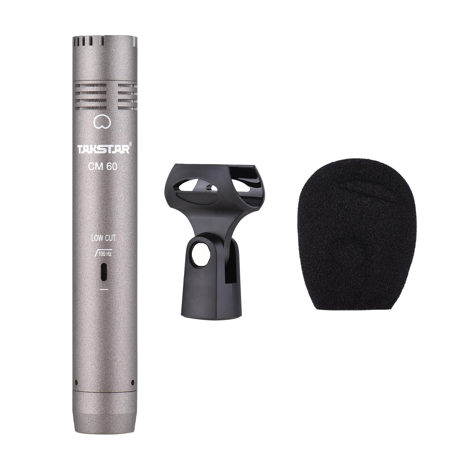 

TAKSTAR CM-60 Professional Condenser Microphone XLR Cardioid Mic 48V Phantom Power Supply for Studio Recording Broadcasting Mic