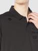 Move Sports Short Sleeve Polo UV Medium Men's Shirt, Sunscreen, Moisture-Wicking, Quick-Drying, Stretch, Protection, Training, Golf, DMMTJA73, Black,