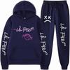 Mens Streetwear Hooded Sweatshirt Pants Set Casual Outfit Trendy Urban Style