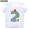 Hot Sale Different Car Print Funny Boys Clothes 1 2 3 4 5 6 7 8 9 Years Birthday Number Cartoon Kids T shirt Baby Girls TShirts