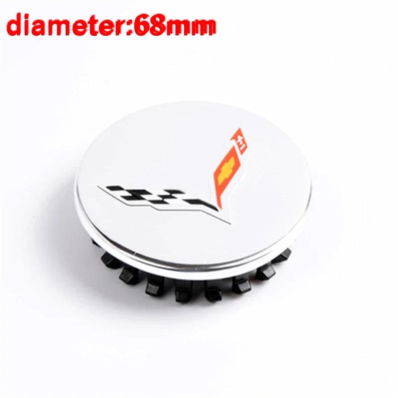 4PCS 68mm Car Wheel Center Covers Emblem for CAMARO SS Logo Corvette ABS Auto Styling Tires Hub Caps Decoration