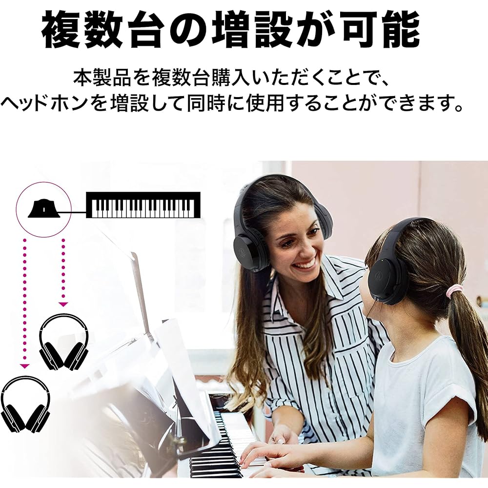 Audio-Technica ATH-EP1000IR Wireless Musical Instrument Headphones for Digital Piano, Guitar, Bass, and Drum Practice/Video Streaming, Compatible with