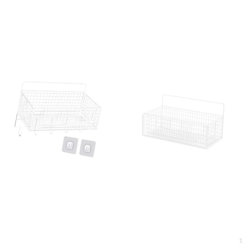 Wall Hanging Floating Shelves Metal Wire Storage Organizer Basket for Kitchen Bathroom Countertop