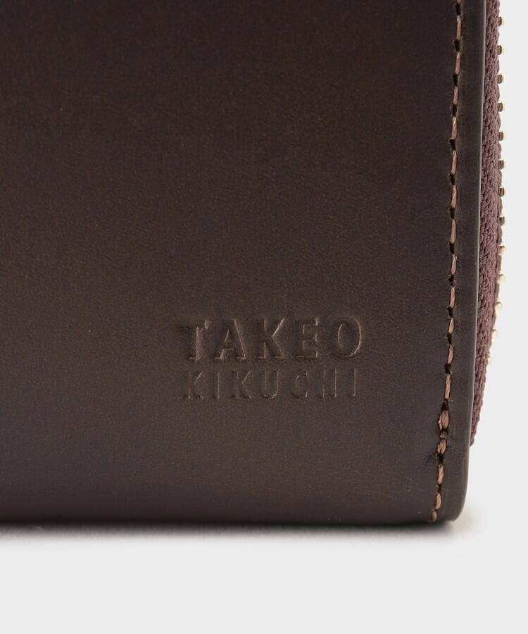 Takeo Kikuchi Antique Leather Long Wallet with Navy 07001531 Zip-Around Closure, Men's, (593)