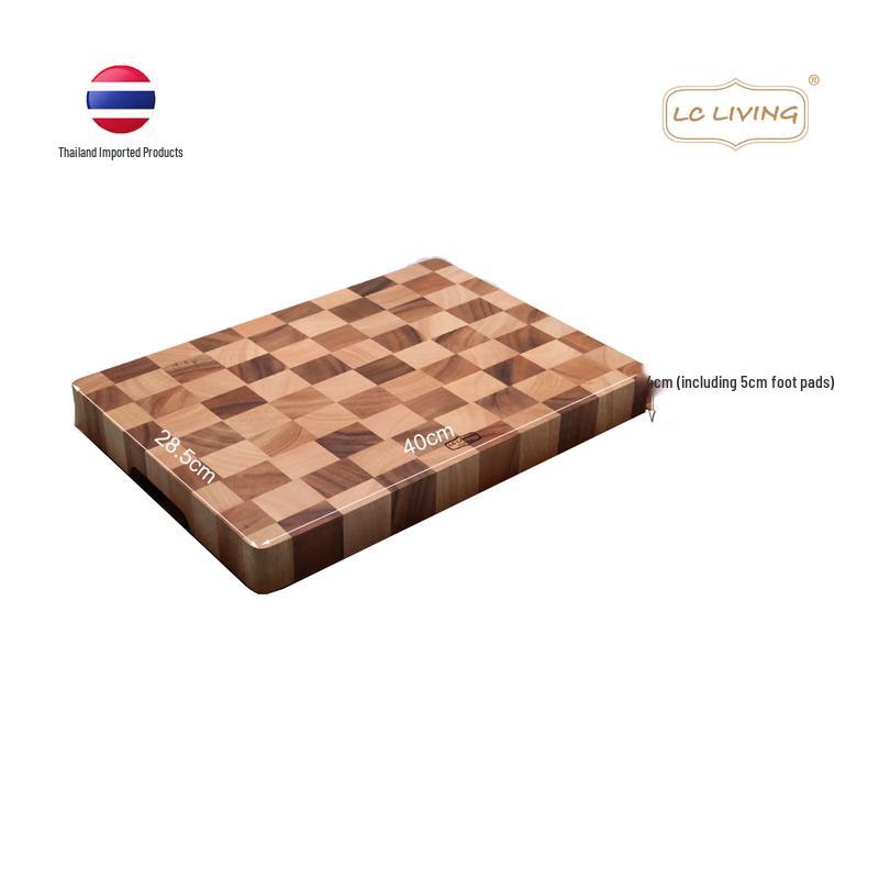 LC LIVING Thai Acacia Wood Chessboard Pattern Solid Wood Cutting Board