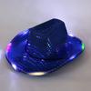 Sequin Brim Led Light Hat Western Denim Big Brim Denim Hat European and American Performance Fashion Light Hat