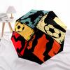 1pc Soccer Players Automatic Folding Umbrella, 8-Rib Durable Iron Frame, Compact Travel Umbrella for Women & Men 038