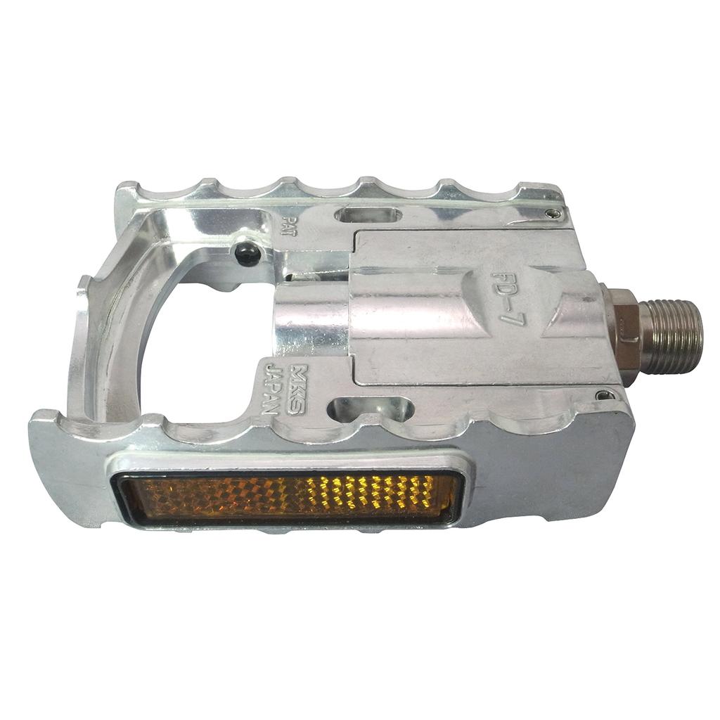 MKS Folding Aluminum Bicycle Silver (Mikashima Manufacturing) FD-7 Pedals,