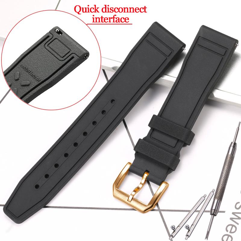 Rubber Silicone Watch Strap for IWC Pilot's Band Quick Release Bracelet Fluororubber Watchband