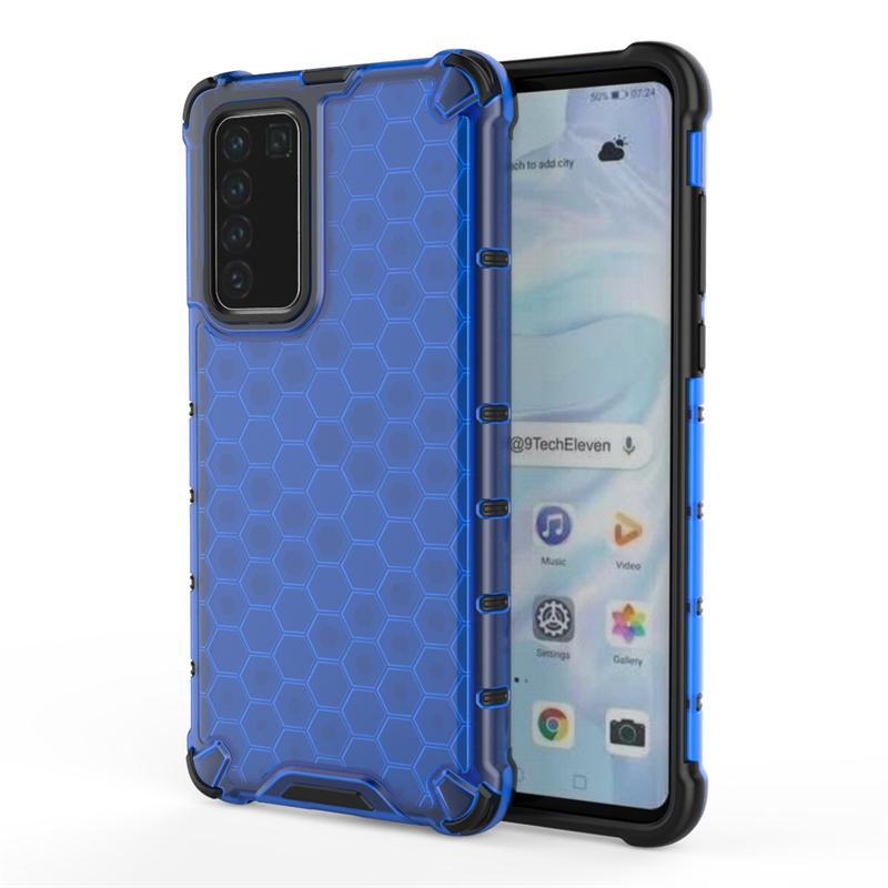 

For Huawei P30 P40 Pro Plus Case Shockproof Hybrid TPU PC Armor Clear Phone Case For Huawei P30 P40 Lite P 40 Protect Back Cover For P40 Pro Plus небесно-голубой