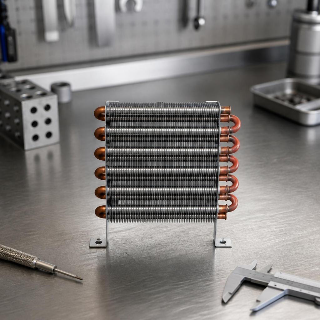 Compact Finned Air-Cooled Condenser Space-Saving Copper Tube Aluminum Fin