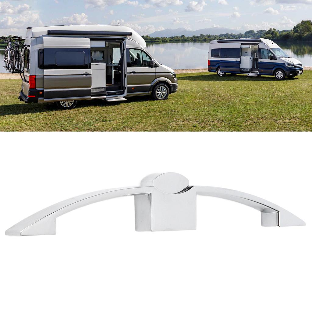 RV Push Button Pull Handle Latch Lock Arc Shape Glossy Silver for Caravan Truck Camper