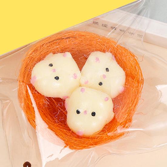 Stress Relief Nest Chick Toy Slow Rising Simulation Chicken Fidget Toy Decompression Three Chicken Squeeze Sensory Toy