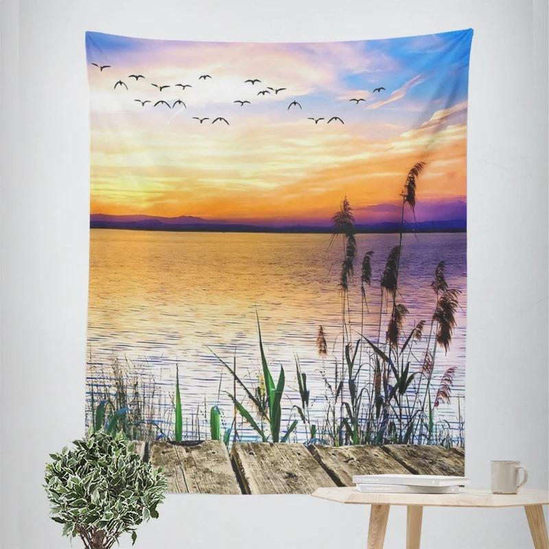 Seaside Turtle Decorative Tapestry Home Wall Decoration Office Living Room Tapestry