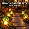 Halloween Pathway Lights Solar Green Mushroom Stake Lights 8 Modes Auto On for Garden Lawn Yard Porch Party Spooky Decor