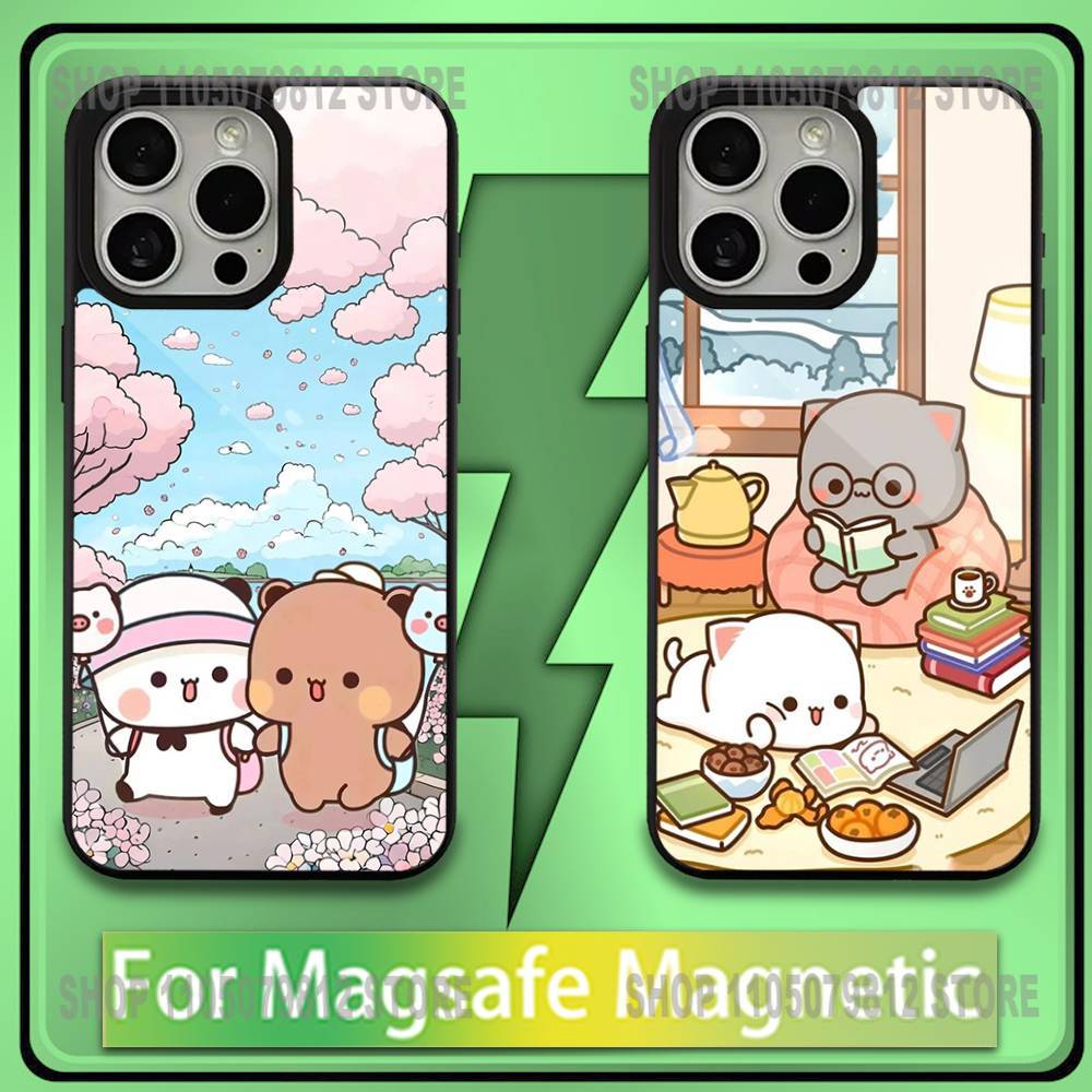 Cute BuBu D-DuDu Phone Case For iPhone 16,15,14,13,12,11,Plus,Pro,Max,Mini Soft Magesafe Magnetic Wireless Charge