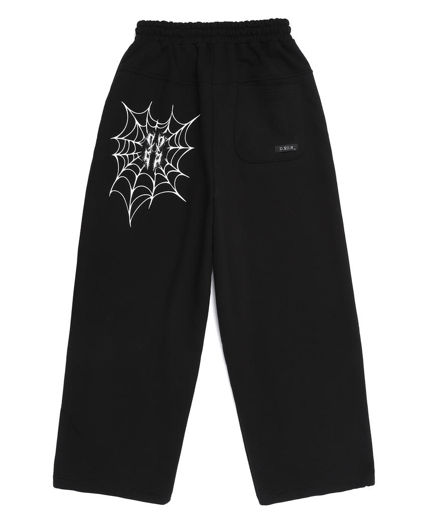 D.XO.H Spiderweb Thunder Logo Big Wide Pants Black