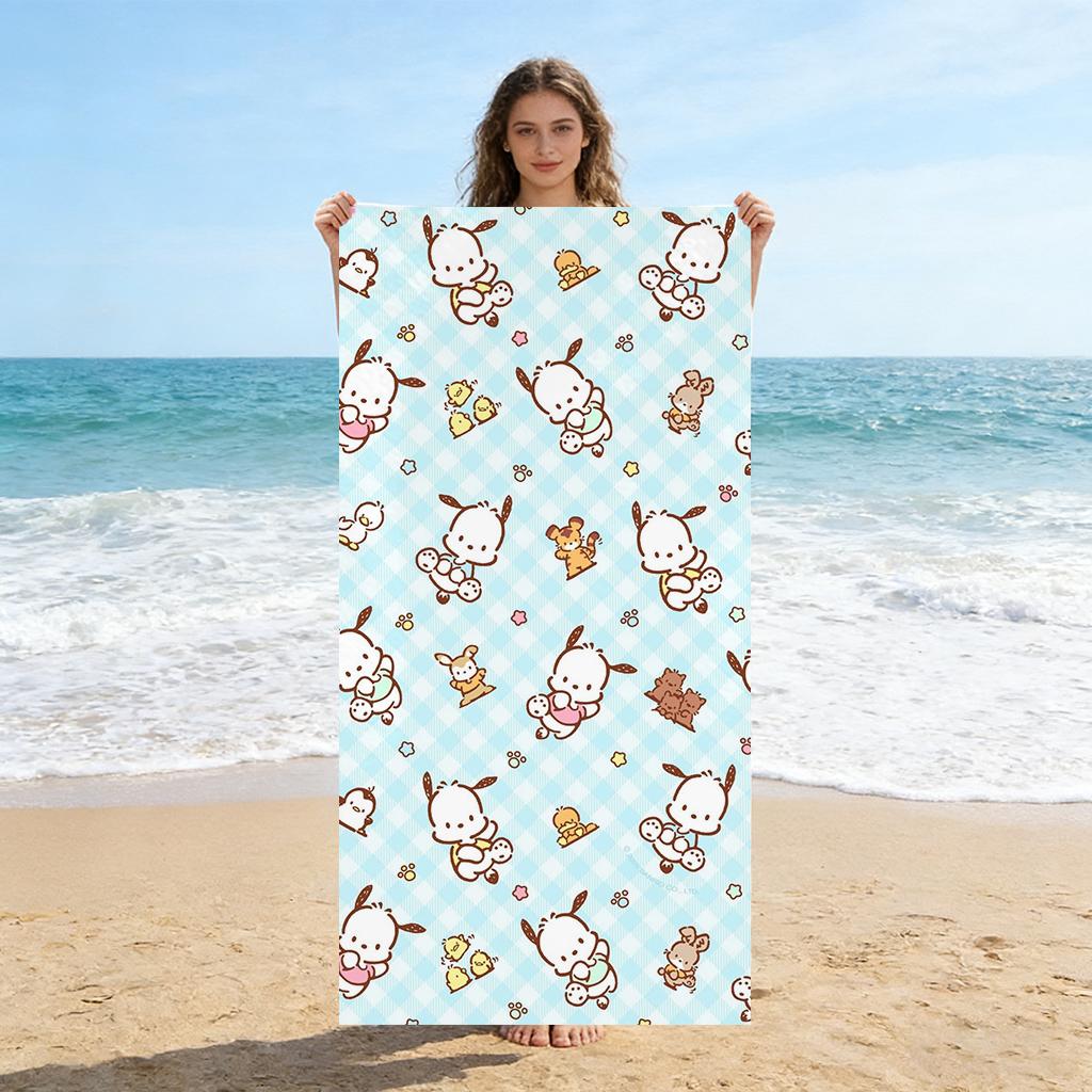 

1pc Pochacco Beach Towel, Lightweight & Portable, Quick-Dry for Travel Swimming Camping W40*H60(CM)