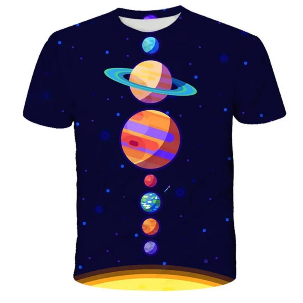 Space Galaxy Planet 3D Print T-Shirts Streetwear Casual Men Women Fashion Short Sleeve T Shirt O-Neck Kids Tees Tops Clothing
