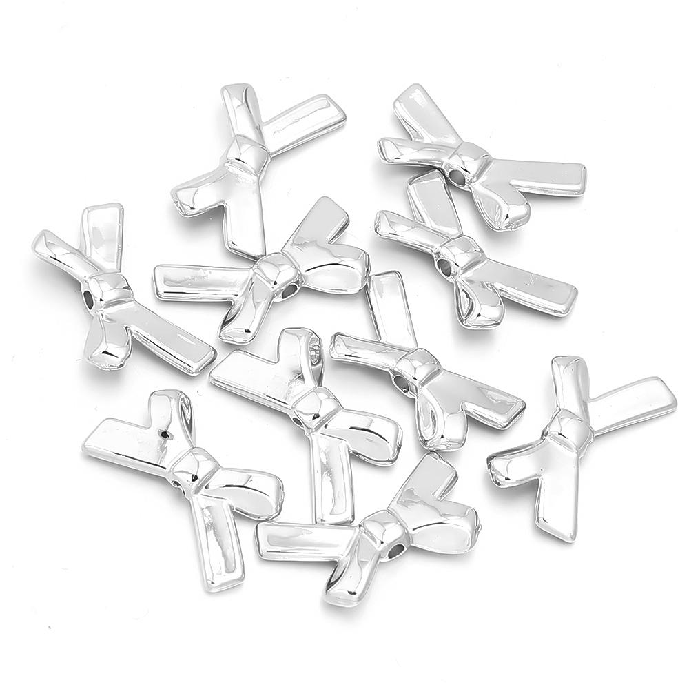 30pcs CCB Bow Beads Plastic Bowknot Charms Pendants For Jewelry Making DIY Crafts Neklace Earrings Keychain Accessories Findings