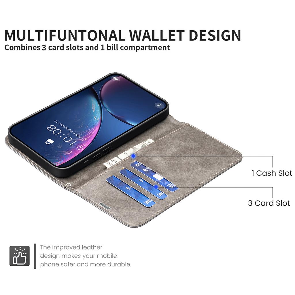 For iPhone 17 Case Shockproof PU Leather Cover with Wallet Card Slots