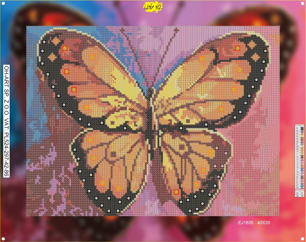 Diamond Embroidery With Frame 30X40 Mosaic Large Butterfly Diamond Painting 5D Ohart!