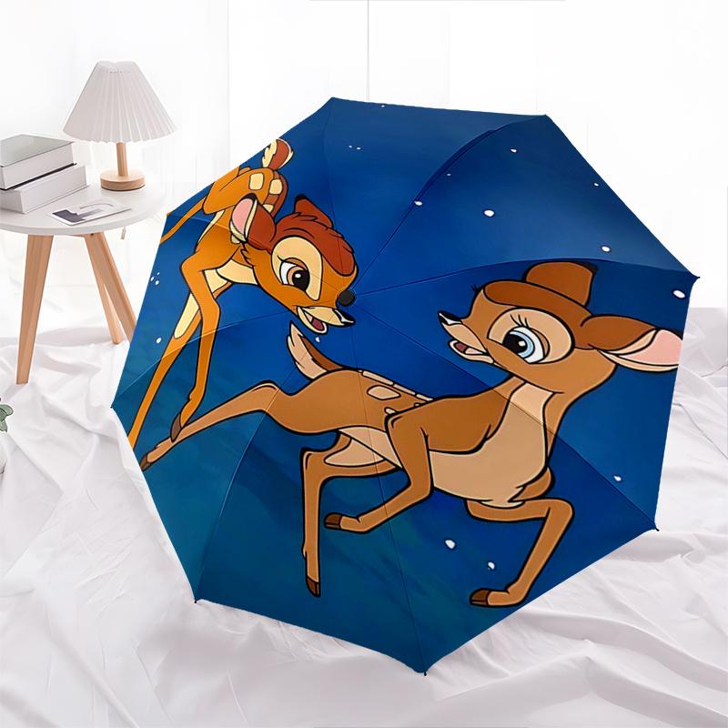 Bambi, Thumper Automatic Opening and Closing Umbrella - 8 Ribs Portable Folding Umbrella with Plastic Handle, Suitable for Leisure and Hallo