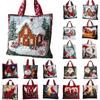 Polyester Christmas Print Bag for Holiday Shopping and Everyday Use