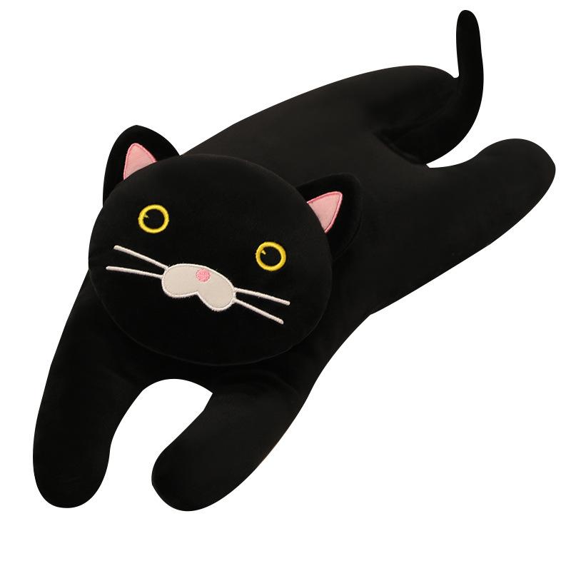 Cute Cat Doll Plush Toy Black Kitten Doll Children Soothing Rag Doll Birthday Gift