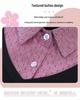 Khmer Farbblock-Revers Zweiteiliger Look Damen Langarm Herbst/Winter Pullover-Shirt