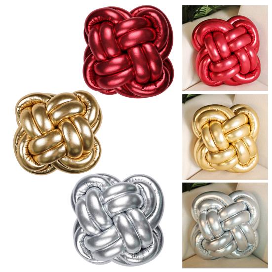 Woven Knotted Throw Pillow Solid Color Design High Elastic Friendly to Skin Chinese Knotting Office Sofa Bed Cushion Pillow Decor