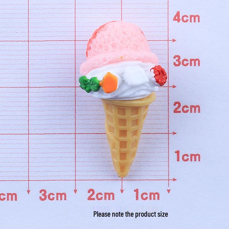 

3D DIY Resin Accessories: Ice Cream Cone Hair Clip, Phone Case Decor, Water Cup Stickers