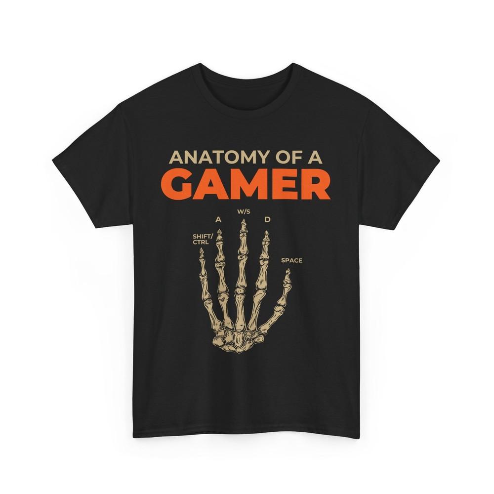 

Gaming T-Shirt, Anatomy of a Gamer Skeleton Hand Video Games Lovers Funny Shirt 4XL