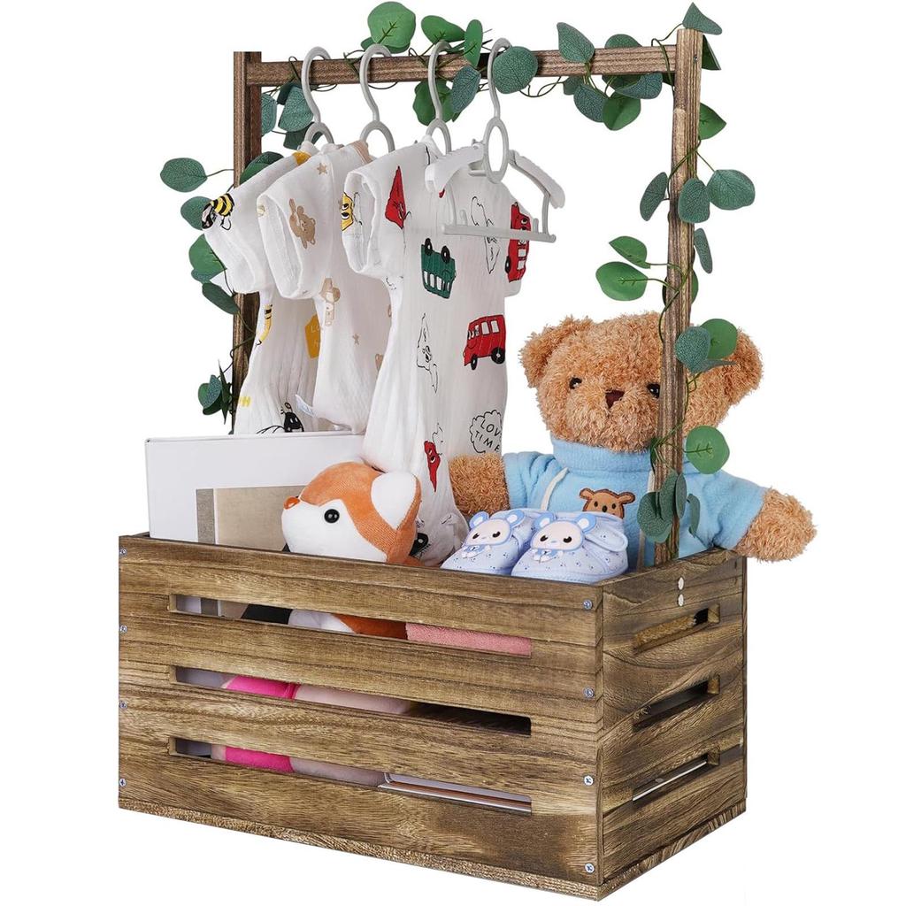 Holz-Babykorb: Regal zur Aufbewahrung von Kleidung, Spielzeug und Badesachen für Kinder