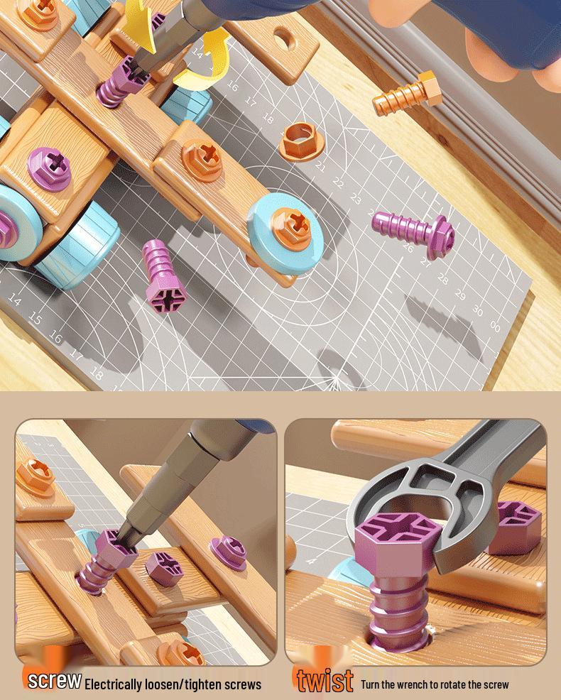 Children's Repair Toolbox Set with Electric Screwdriver - Educational Role Play Toy