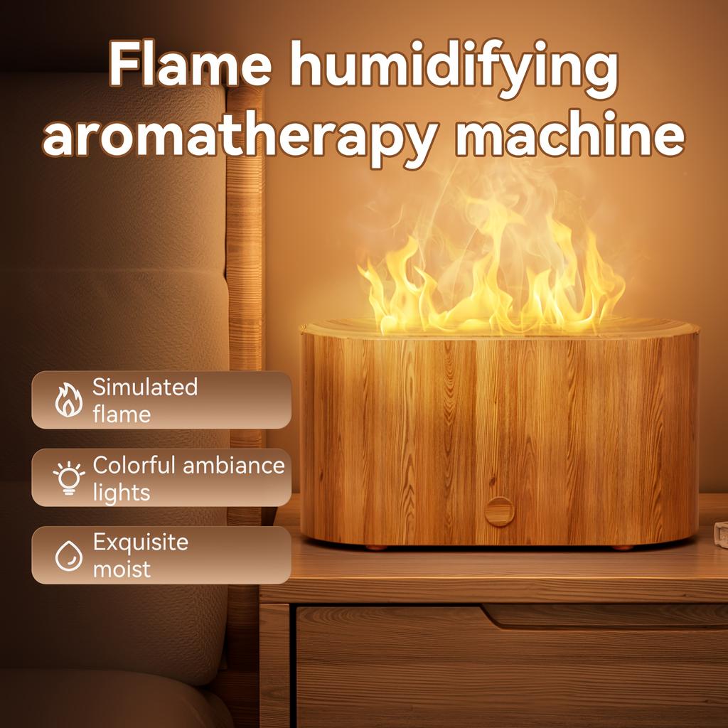1PC Colorful Gradual Change Flame Aromatherapy Machine Humidifier Essential Oil Diffuser Home Office USB