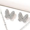 5 Piece Set Women Temperament Personality Versatility Butterfly Zircon Creative Love Necklace Ring Bracelet Earring Accessories