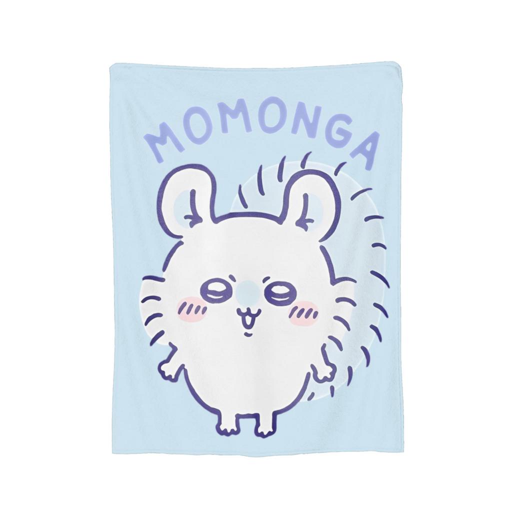 C-Chiikawaa White Momonga Blankets Fleece Spring/Autumn  Multi-function Super Warm Throw Blankets for Bedding Couch Rug Piece