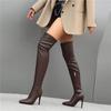 Women's High Heel Boots Autumn and Winter New Pointy Thin Heels Sexy Over the Knee Boots Large Size Women's Shoes