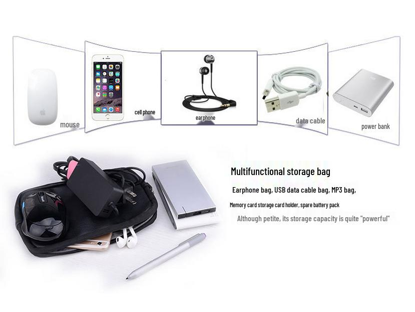 Digital Accessories Organizer Bag for USB Drives, Earphones, Mouse, and Cables