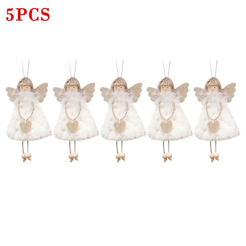 2025 Christmas Tree Pendant Hanging Ornaments Plush Angel Dolls Decoration Xmas Angel Girl Navidad New Year Gifts
