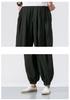 2024 Men's Linen Casual Pants: Chinese & Japanese Style, Loose Wide Leg, Tapered Plus Size Harem Carrot Pants
